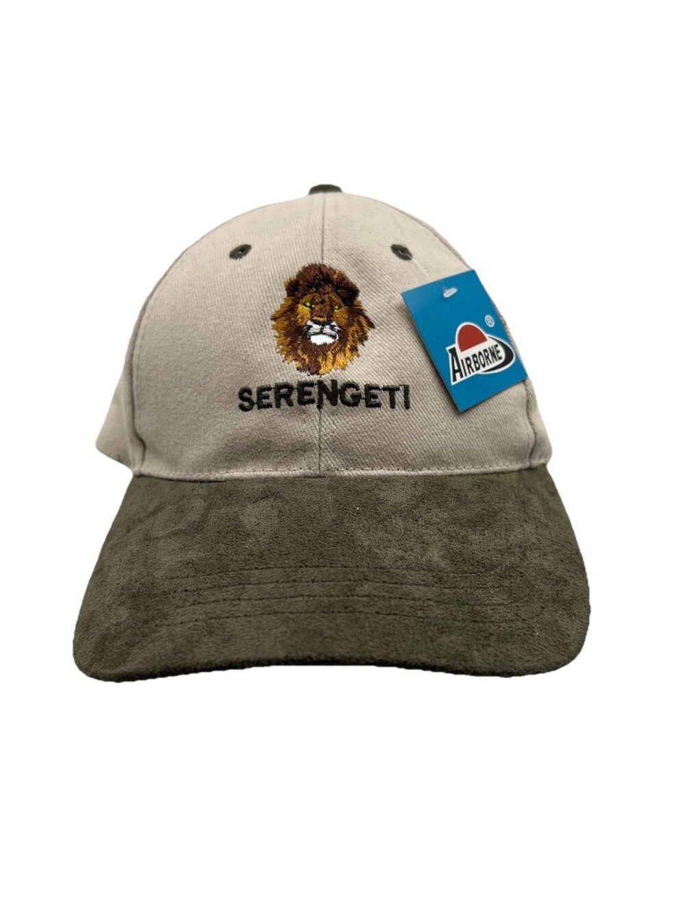 Serengeti Lion Strapback Dad Hat Cap Airborne Embroidered Tanzania Vintage NWT